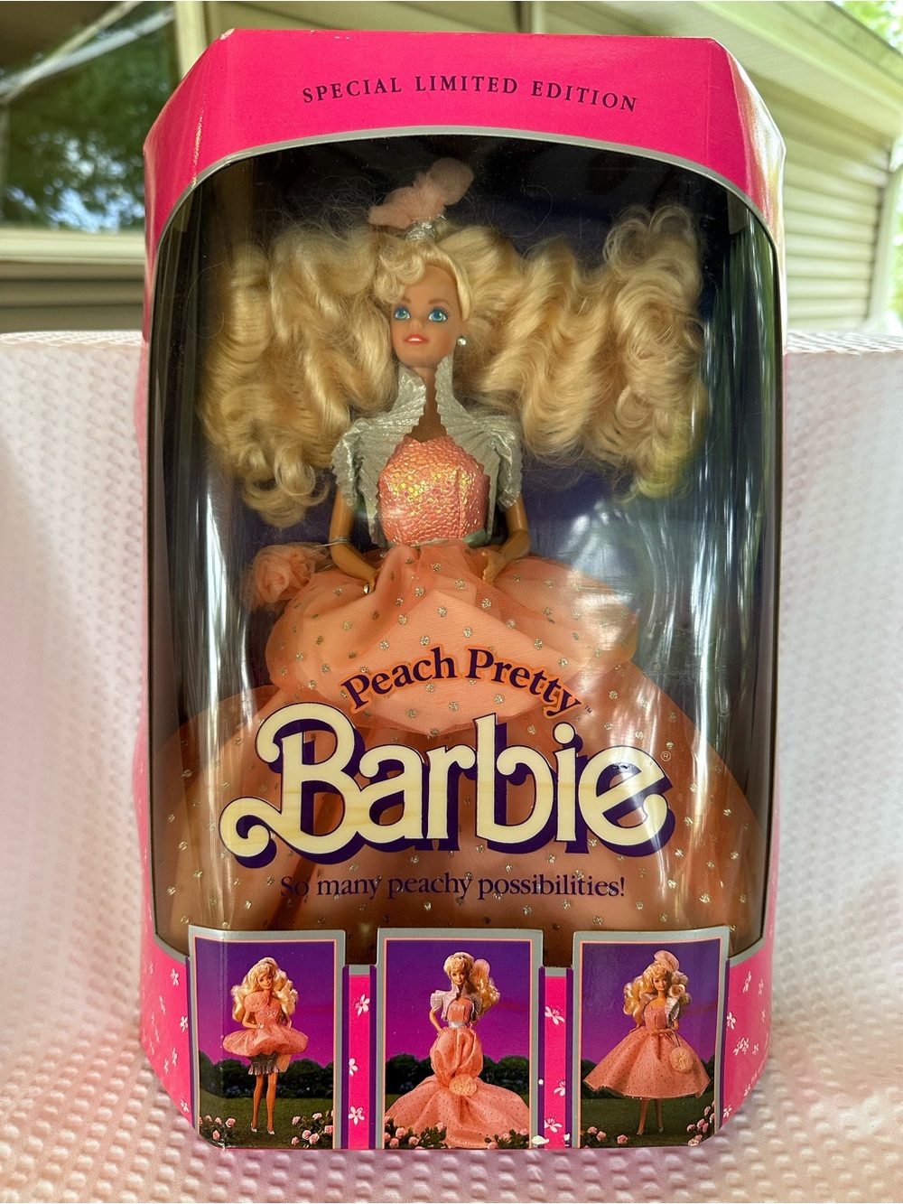 Vintage 1989 Peach Pretty Barbie Special Limited Edition NRFB Mattel 4870